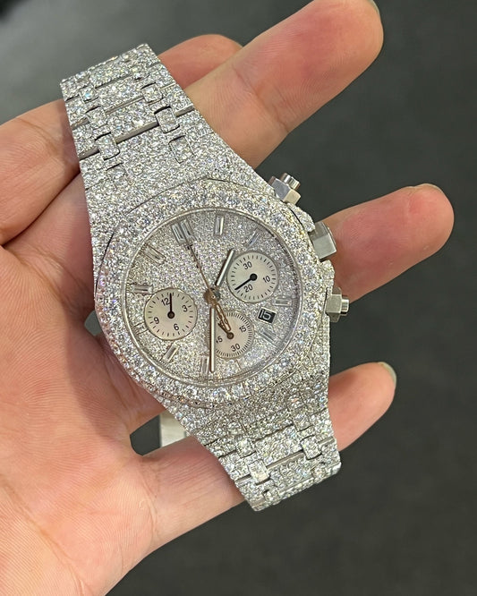 Luxury VVS1 Moissanite ICED OUT WATCH - Unisex, Perfect Gift Passes Diamond Testers-Diamond Watch Bustdown Perfect for the Club/Event