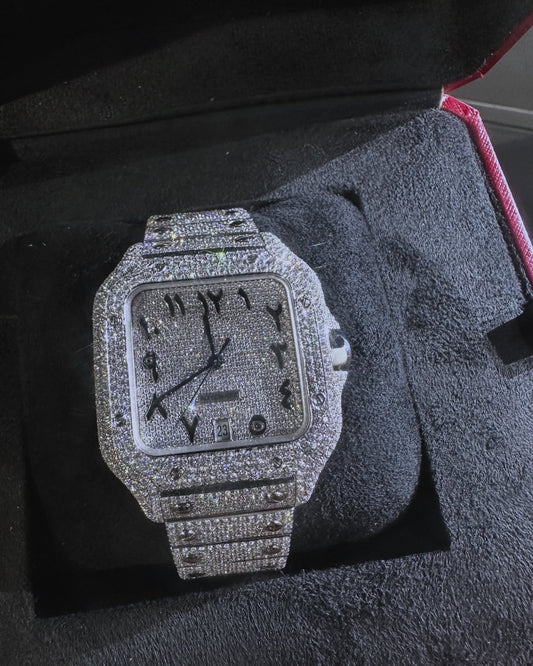 VVS Moissanite Diamond Watch | Fully Iced out Watch | Stainless Steel Watch | Moissanite Studded Diamond Watch | Automatic Movement Watch