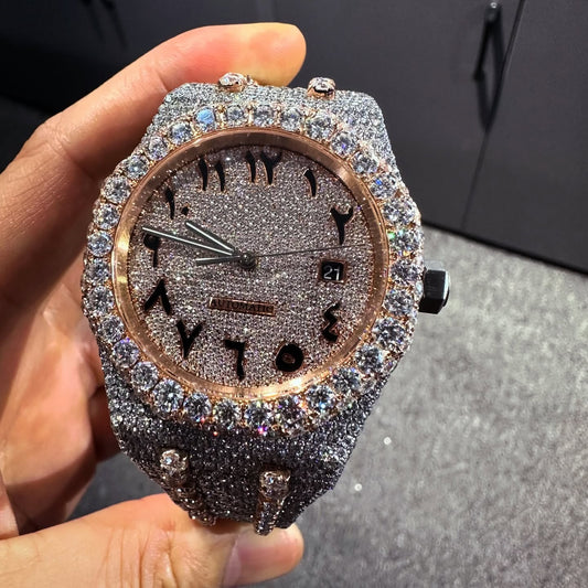 VVS Moissanite Diamond Watch | Fully Iced out Watch | Stainless Steel Watch | Moissanite Studded Diamond Watch | Automatic Movement Watch