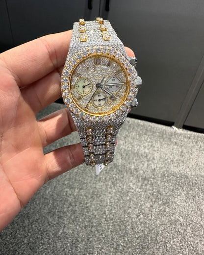 Luxury VVS1 Moissanite ICED OUT WATCH - Unisex, Perfect Gift Passes Diamond Testers-Diamond Watch Bustdown Perfect for the Club/Event