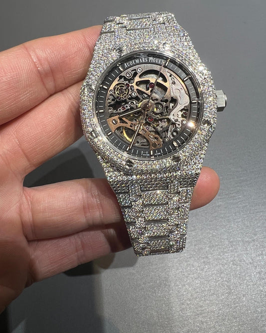 Luxury Moissanite Diamond Watch iced out watches, Luxury Fully Automatic VVV Moissanite Diamond Iced Out Hip Hop Buss Down, Moissanite Watch