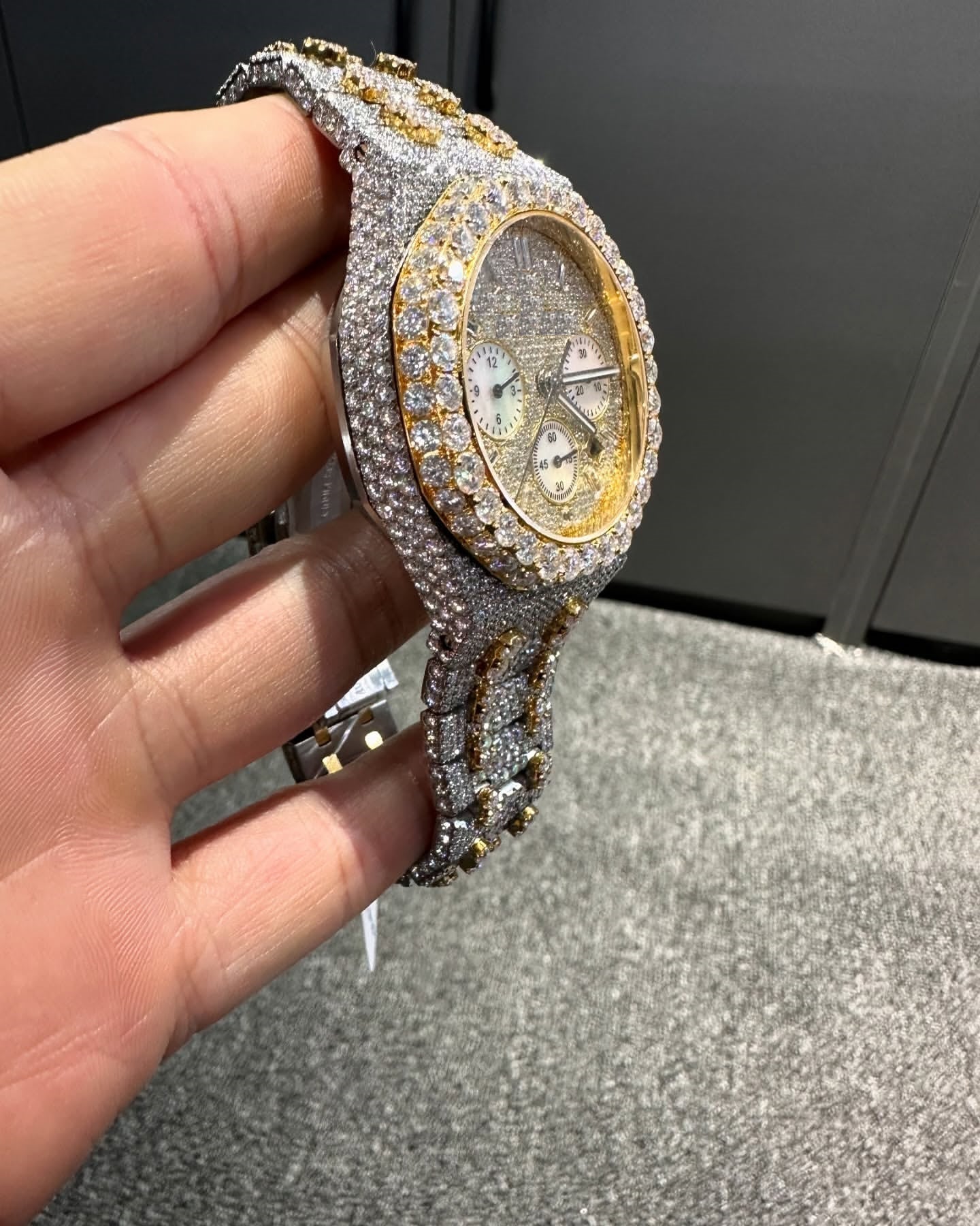 Luxury VVS1 Moissanite ICED OUT WATCH - Unisex, Perfect Gift Passes Diamond Testers-Diamond Watch Bustdown Perfect for the Club/Event