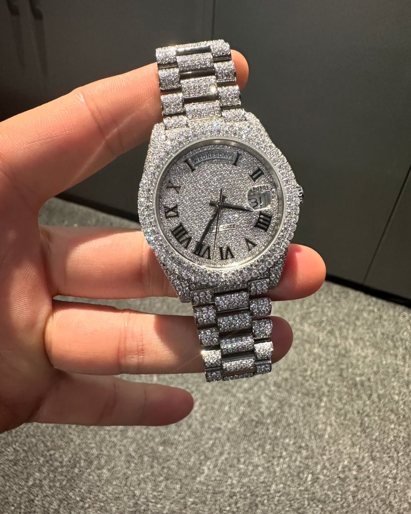 Moissanite Iced Out Watch, Luxury Fully Automatic VVS Moissanite Diamond Hip Hop Watch, Custom Elegant Watch, Moissanite luxury Watches