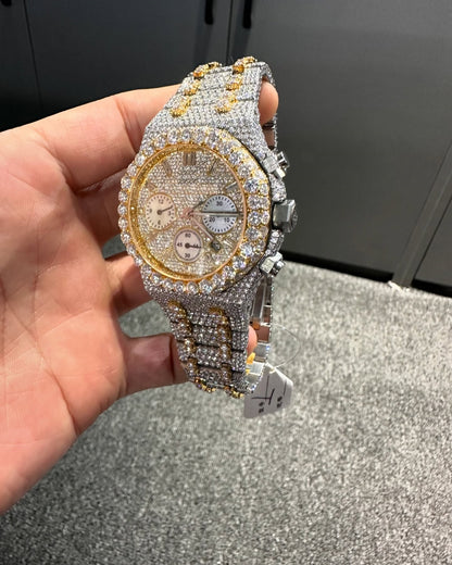 Luxury VVS1 Moissanite ICED OUT WATCH - Unisex, Perfect Gift Passes Diamond Testers-Diamond Watch Bustdown Perfect for the Club/Event