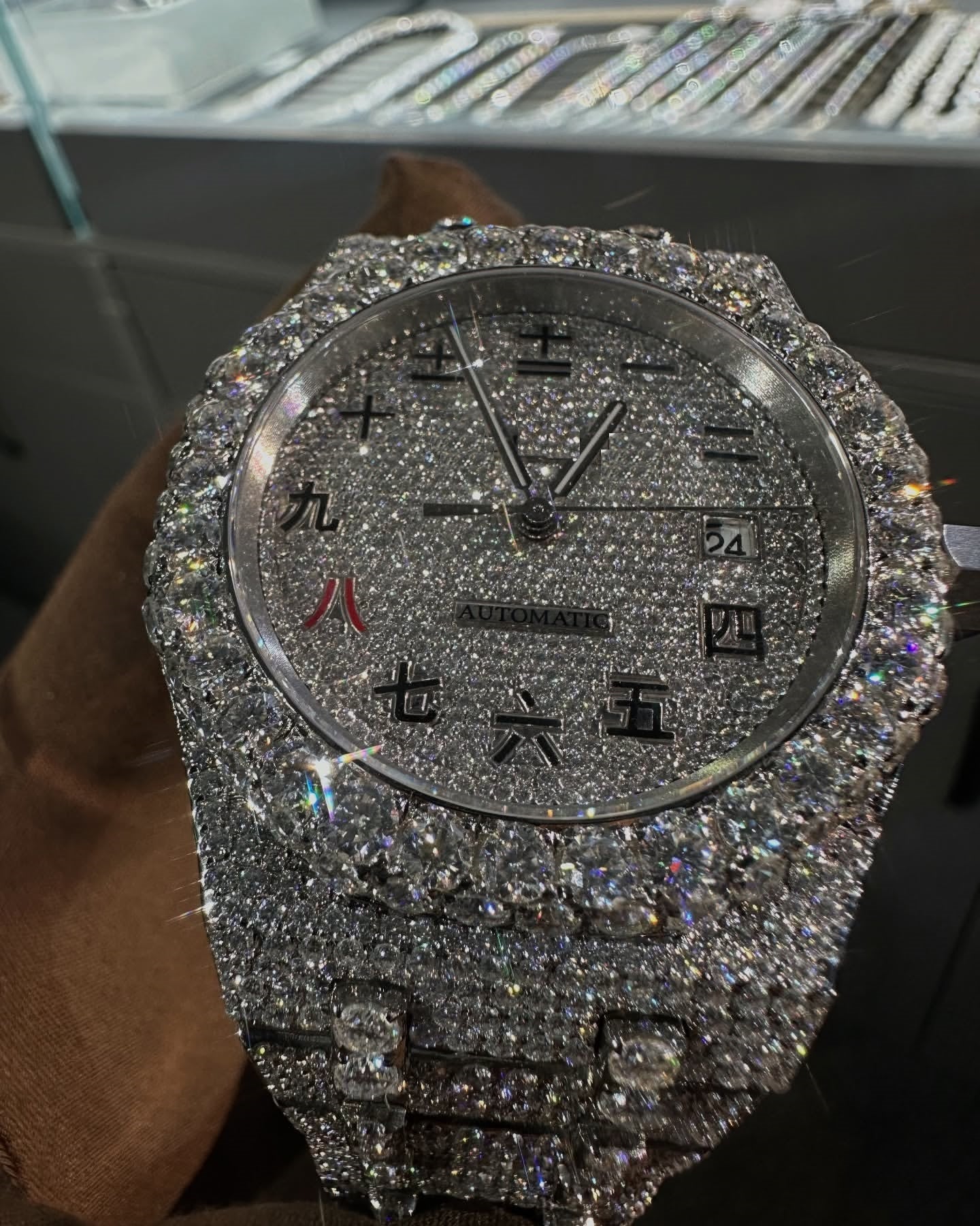 Luxury VVS1 Iced Out Stainless Steel Moissanite Diamond Watch - Automatic Timepiece For Men