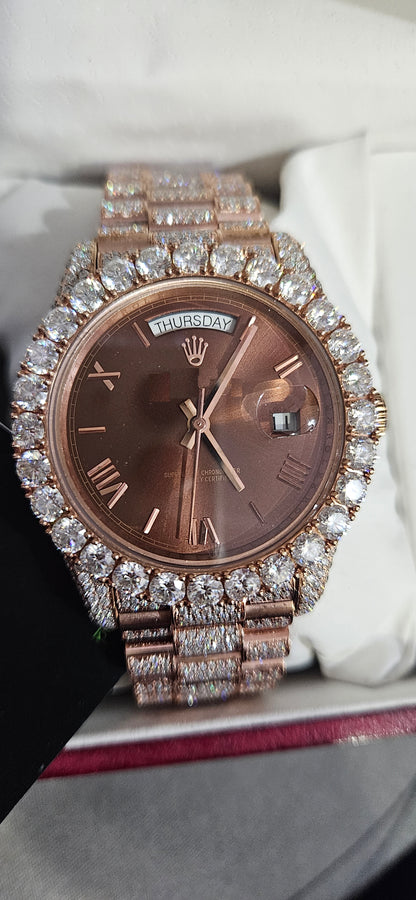 VVS Moissanite Diamond Watch | Fully Iced out Watch | Stainless Steel Watch | Moissanite Studded Diamond Watch | Automatic Movement Watch