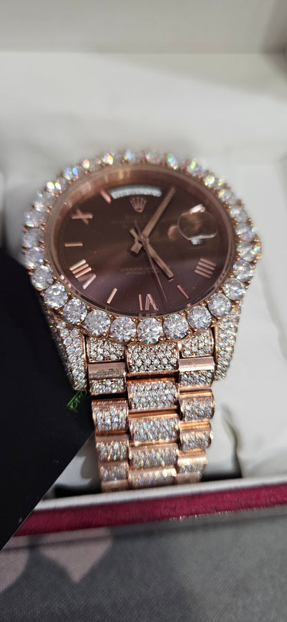 VVS Moissanite Diamond Watch | Fully Iced out Watch | Stainless Steel Watch | Moissanite Studded Diamond Watch | Automatic Movement Watch