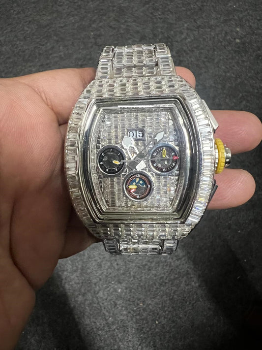 VVS1 D Moissanite Diamond Watch | Automatic Movement Watch | Fully Iced out Watch | Stainless Steel Watch | Moissanite Studded Diamond Watch